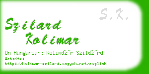 szilard kolimar business card